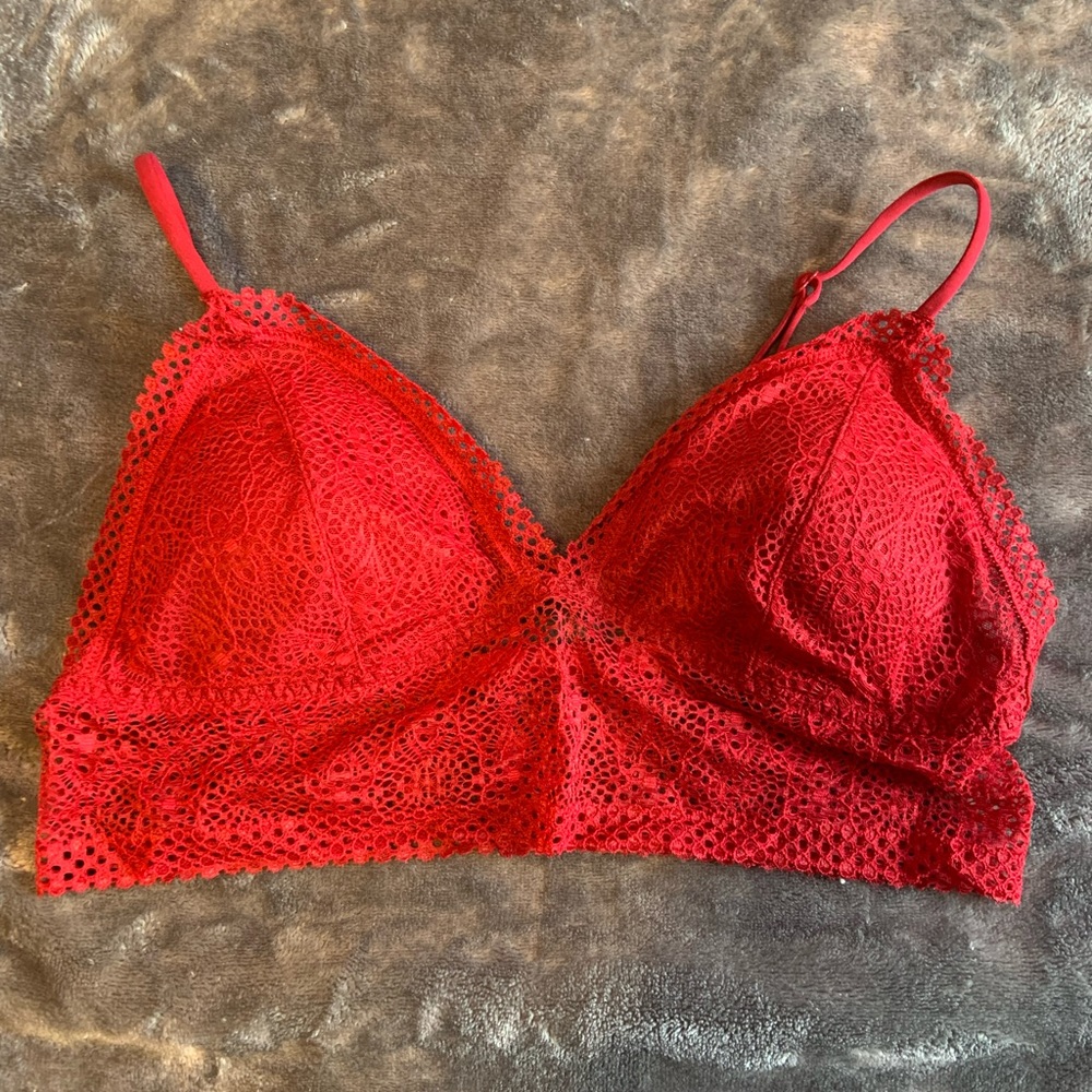 Victoria’s Secret Red Unlined Lacy Bikini Style Bralette